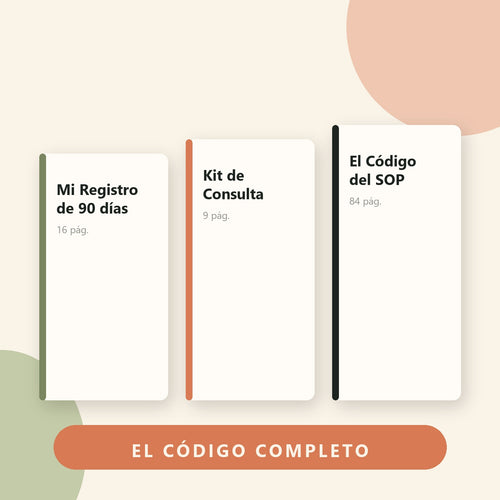 El Código Completo: los tres materiales de El Código del SOP juntos — libro de 84 páginas, Kit de Consulta Médica y Registro de 90 días